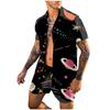 Men's Flower Shirt Hawaiian Sets Casual Button Down Short Sleeve Shirt