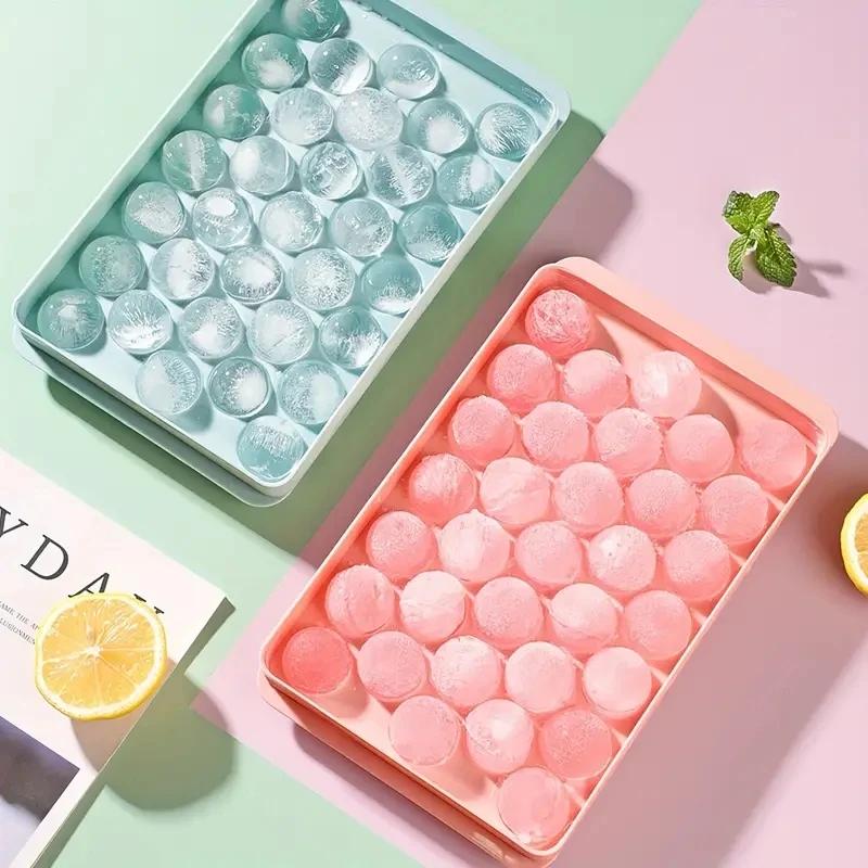33 Ice Boll Hockey PP Mold Frozen Whiskey Ball Popsicle Ice Cube Tray Box Lollipop Making Gifts Kitchen Tools Accessories Mold