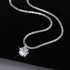 Women's S925 Sterling Silver Sparkling Cauliflower Moissanite Necklace Six-Prong Minimalist Luxury Fashion Clavicle Chain