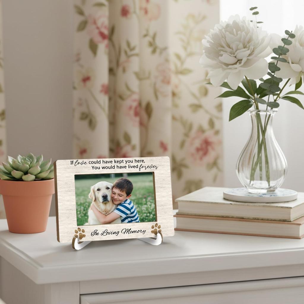 Dog Memory Memorial Gifts 4x6 Picture Frame, Dog Loss Sympathy Gifts Photo Frame, Pet Dogs in Loving Memory Picture Photo Frames 4"x6"for Desk