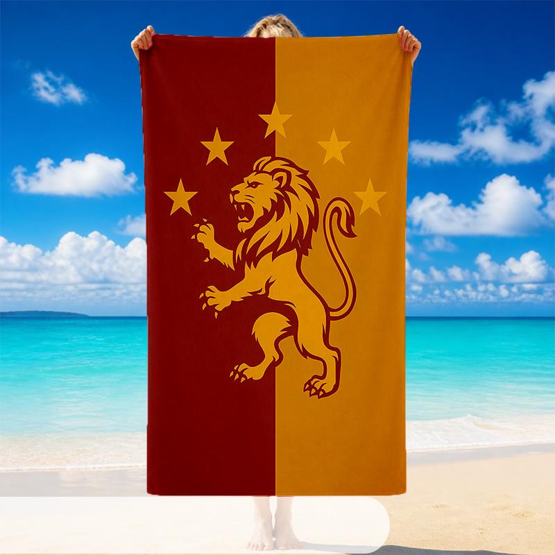 Quick Dry Beach Towel Galatasaray Pattern, Lightweight Absorbent Towel for Pool Beach Vacation Use