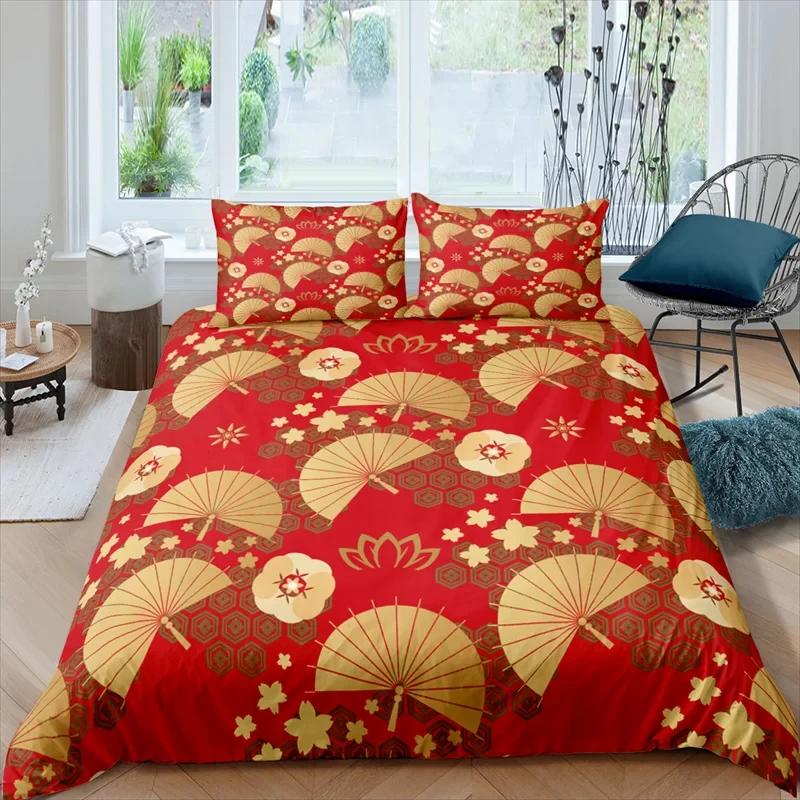 

Роскошный 3D принт японских цветов Домашний уютный комплект пододеяльника Мальчиковый постельный комплект Размер Queen и King EU/US/AU/UK EU single(135x200cm)