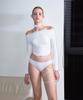 VINAJ Lace Shirred Long String Off-Shoulder (White)