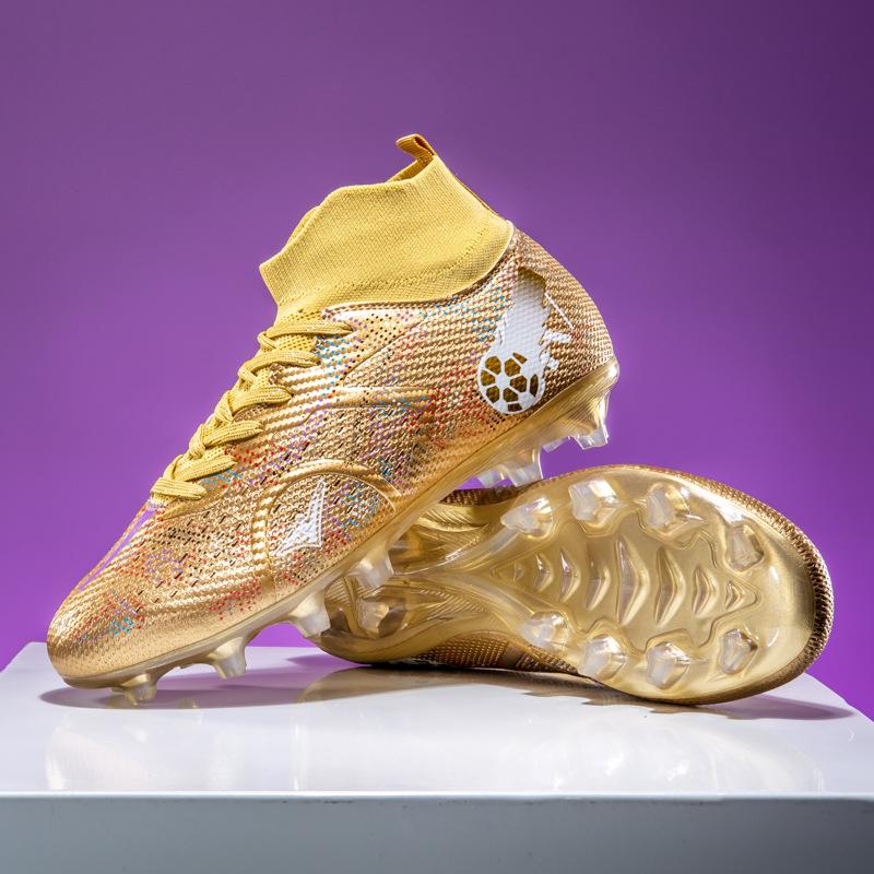High-top football shoes adult broken nails spikes outdoor grass game training football shoes