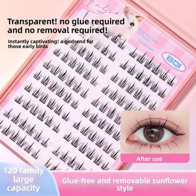 Glue Free False Eyelashes Large Capacity Trilogy 10 Rows of Novice Sunflower Eyelashes Without Glue Water Eyelashes