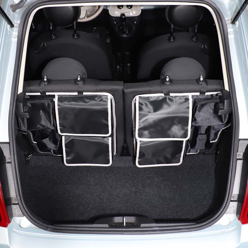 Car Rear Seat Back Storage Bag Multi functional Organizing and Storage Hanging Bag For Fiat 500 2016-2026 Accessories