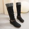 Large Size Tall Tube But Knee Metal Buckle Boots Autumn and Winter New Round Head Women's Boots