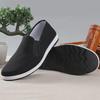 Old Beijing Men's Slip-On Black Cloth Shoes with Cow Tendon Soles