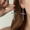 Minimalist Fashion Luxury Zircon Cross Drop Earrings For Women Punk Jesus Cross Dangle Earrings Party Jewelry Gifts