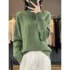 Women's High Neck Wool Sweater - Thick, Loose Knit Top for Autumn/Winter