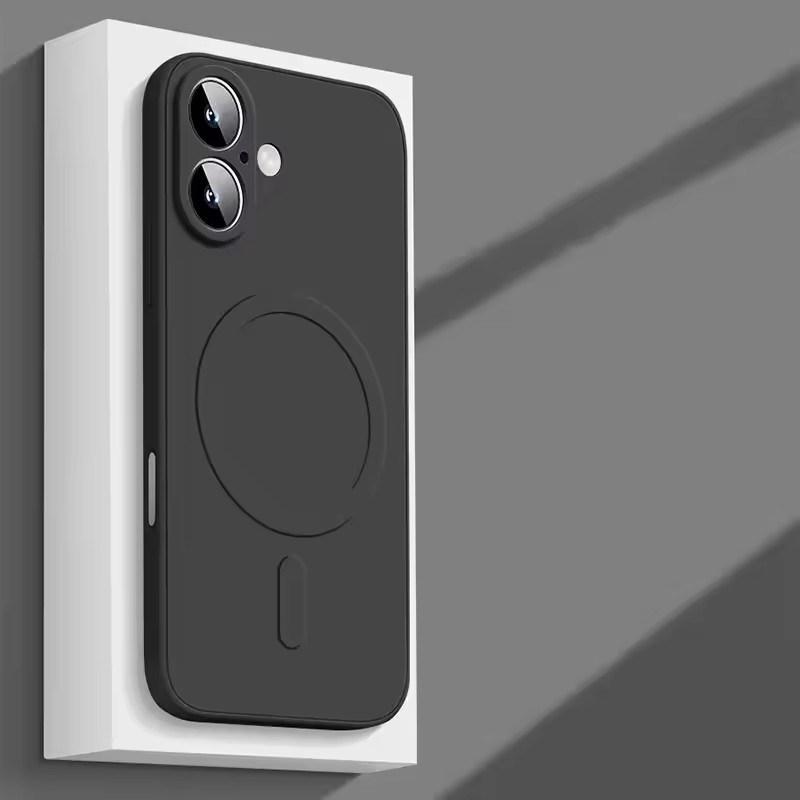 

Высококачественный жидкий силиконовый магнитный чехол для iPhone17 Air 16 15 14 Plus 13 12 Mini 11 Pro XS Max 7/8 для беспроводной зарядки Magsafe, мягкая накладка iPhone 17