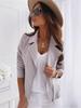 2025 Autumn/Winter Women's Zipper Suede Short Jacket with Turn-Down Collar