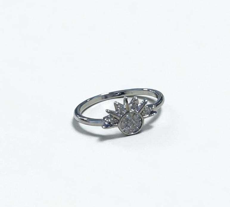 Co-shine Sun & Moon Zirconia Stackable Couple Rings Set
