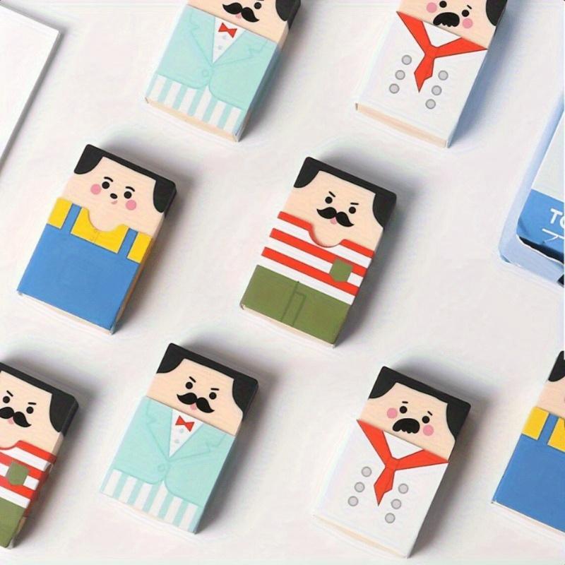 1pc Random Style Novelty for Man Eraser - Cute Crazy Old for Man Design, Light Blue Suit & Striped Pants with Red Bow Tie