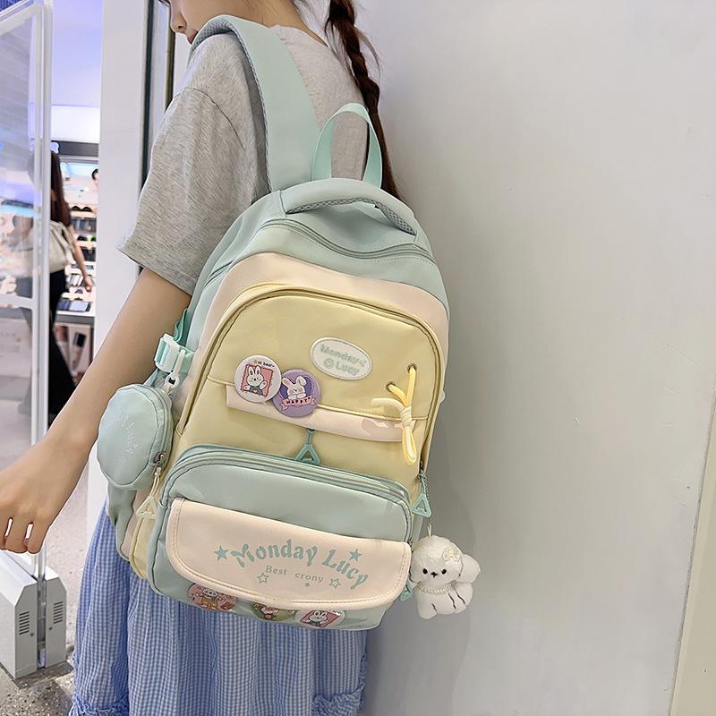Cute niche small fresh junior high school students large capacity schoolbag high school students fashion leisure trend foreign style backpack