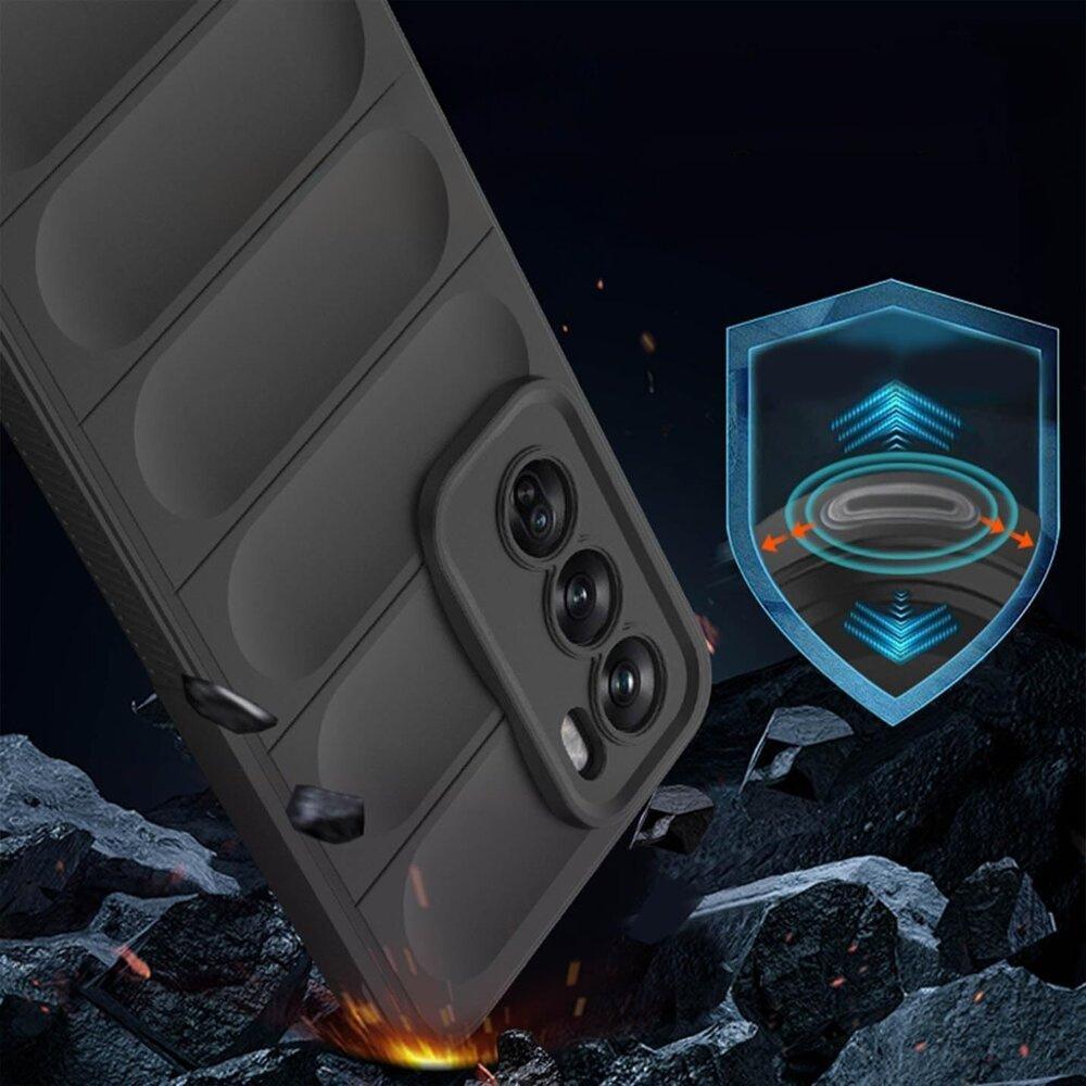 Shockproof Gaming Case + 3D Tempered Glass for Oppo Reno 12 Pro, Black/Black Frame