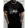 European Size Men's Casual T Shirt Street Style Sports Car Graphic Print Short Sleeve Top Men's Fashion Daily Wear
