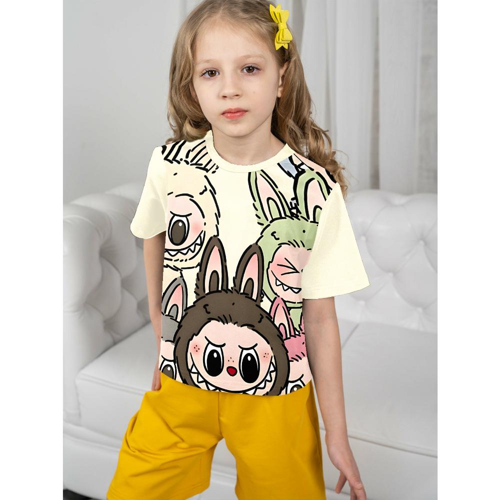 Monster Elf Cartoon Graphic Printed T-shirt Kids and Women Tees Top Summer Casual Men's Unisex Short Sleeve Clothing