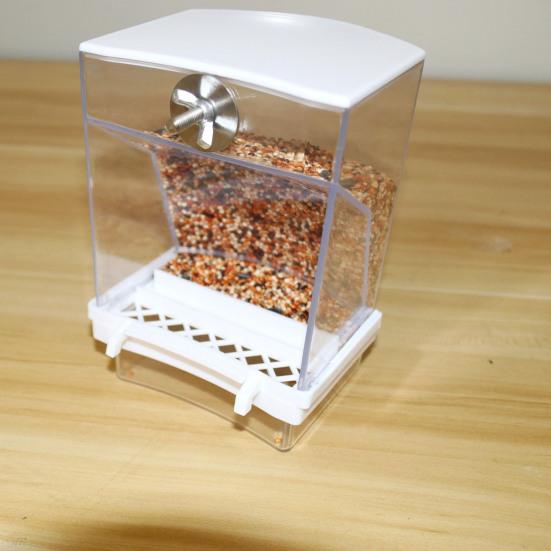 Bird Feeder Large Capacity Automatic Bird Food Feeder Transparent Parrot Hanging Food Container for Cage