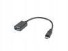 Kabel USB 2.0 Lanberg Micro USB(M) - USB-A(F) 0,15m OTG Czarny