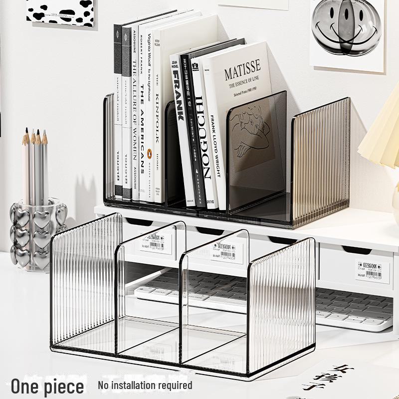 Acrylic Desktop File Pen Holder & Bookshelf Stand