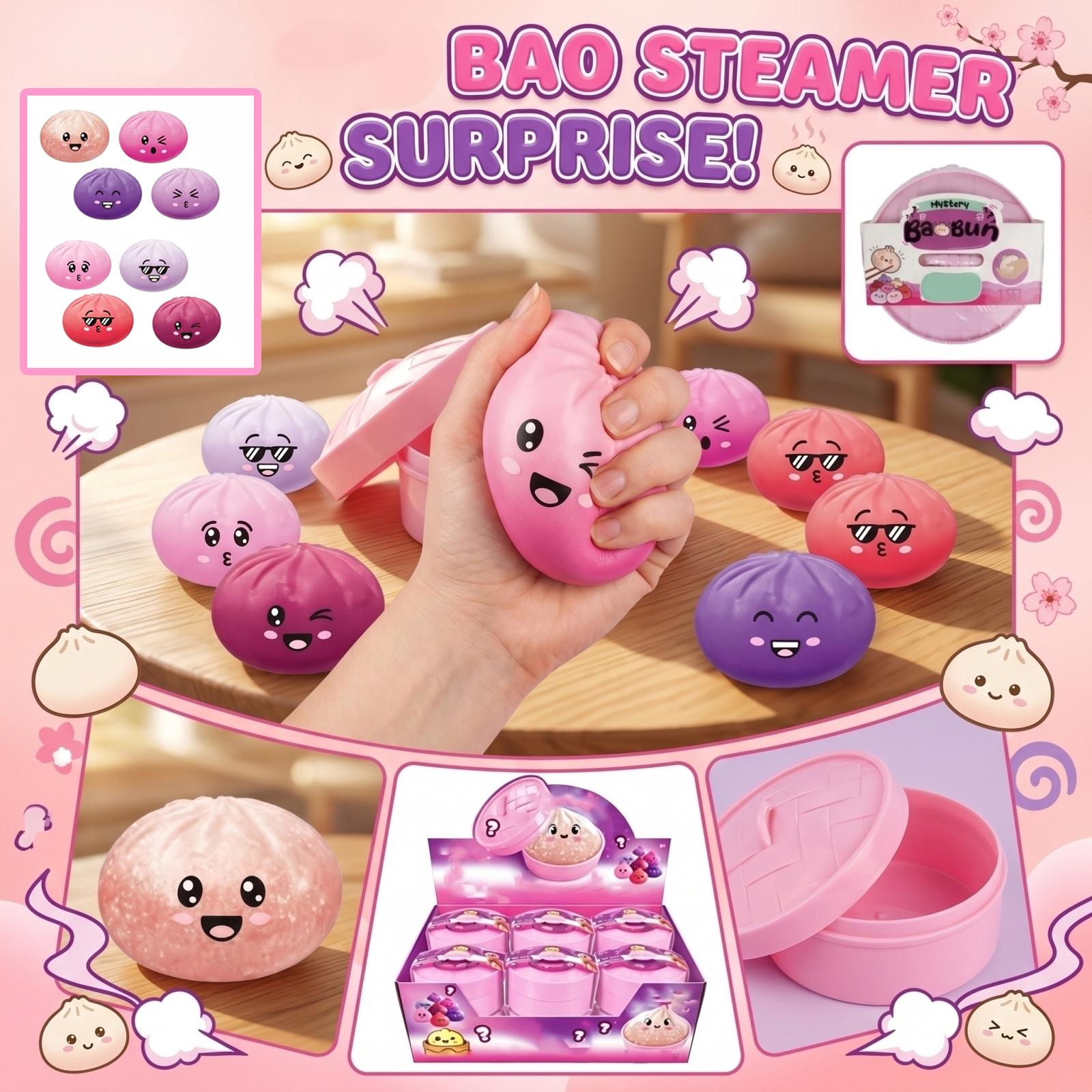 

Simulated Roast Pork Bun Toy; Cute Food; Decompression; Bun; Enjoy; Stress Relief Device.Prank Stress Relief Bun Toy Realistic Steamer Toy One Size