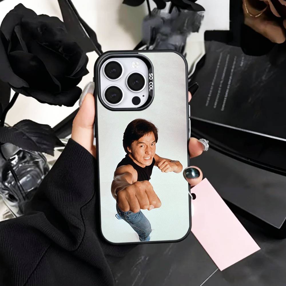 Kung Fu Star J-Jackie C-Chan   Phone Case For iPhone17,16,15,14,13,12,11 Plus,Pro Max Colored Silver Plated Inside Cover