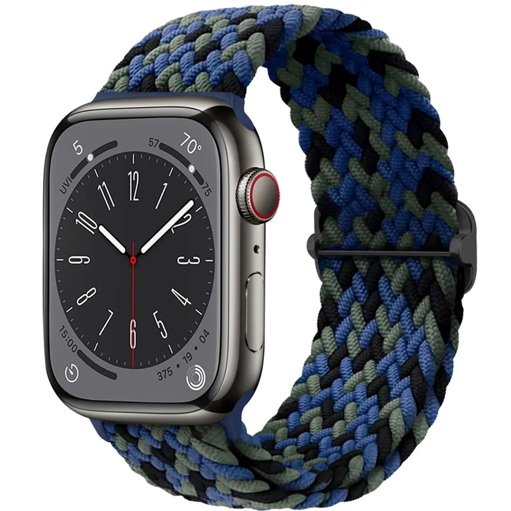Braided Loop Strap For Apple Watch Band 42/46mm 45/41mm 38/40mm 44mm 49mm Nylon Solo Bracelet iWatch series 10 9 se 8 7 6 Ultra2