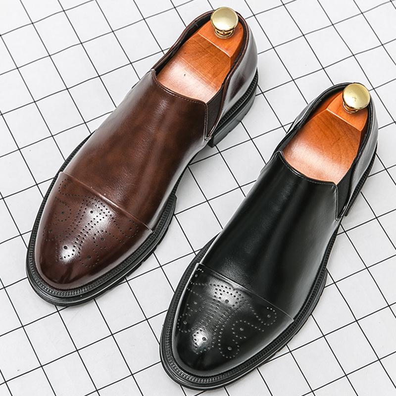 Formal Oxford Brogues Leather Shoes Men Classic Men's Dress Shoes Wedding Casual Business Social Leather Shoes Male