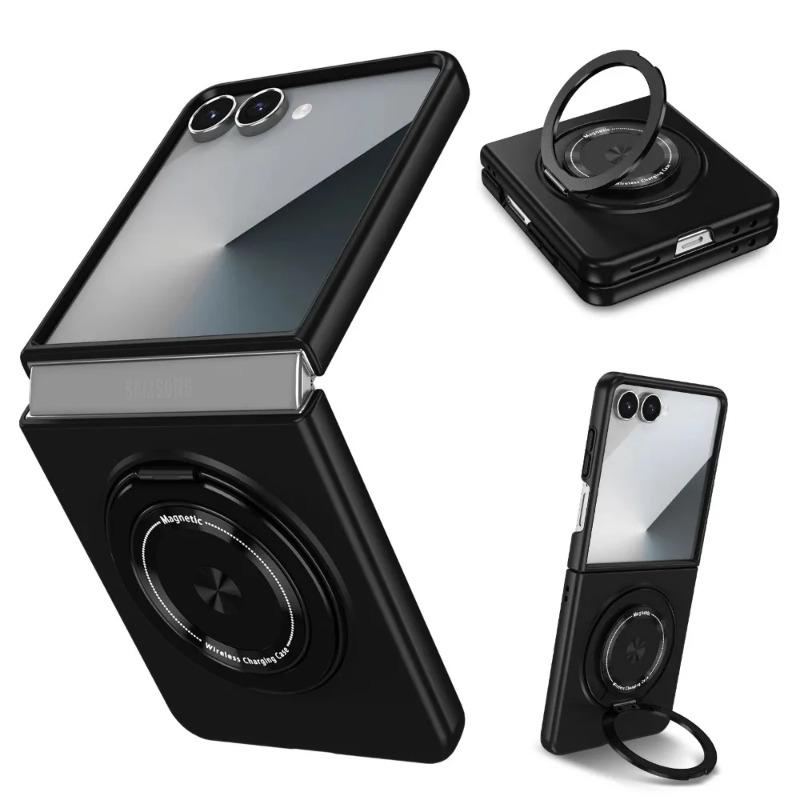 360 Rotating Magnetic Ring Holder for Samsung Z Flip 7 6 4 3 Shockproof Kickstand Phone Case for Galaxy ZFlip7se Flip6
