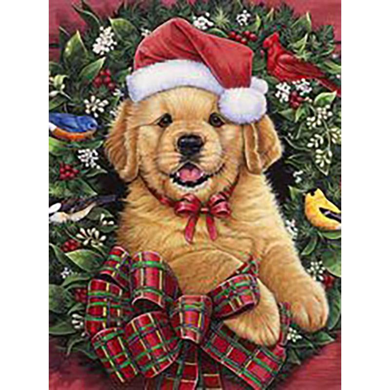 DIY 5D Diamond Painting Cross Stitch Full Round Drill Dog Animal Art Mosaic Kits Diamond Embroidery Home Decoration Gift