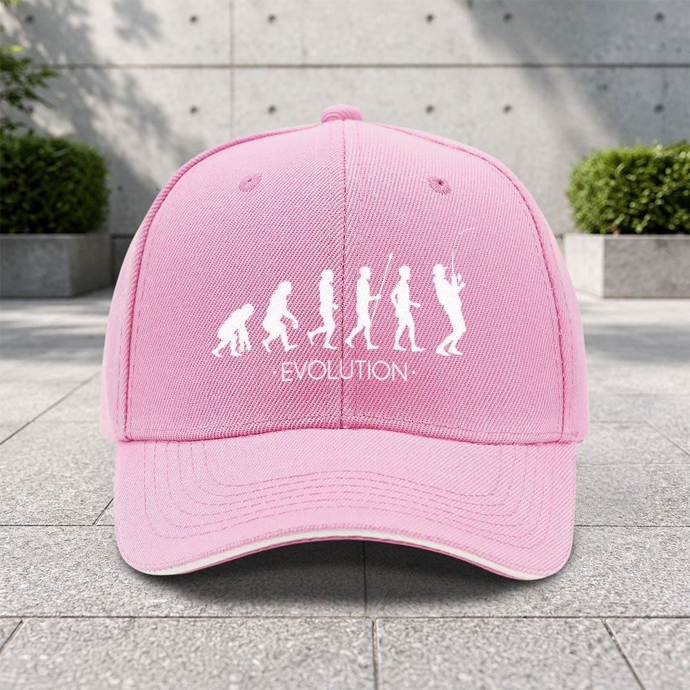 1pc Fishing Evolution Chart Adjustable Sandwich Baseball Cap Trendy Printed Craft Suitable For Outdoor Sports And Camping En