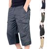 Herren Frühling Sommer Übergröße Einfarbig Arbeitsshorts Lässig Mehrere Taschen Outdoor Sieben-Minuten-Hose