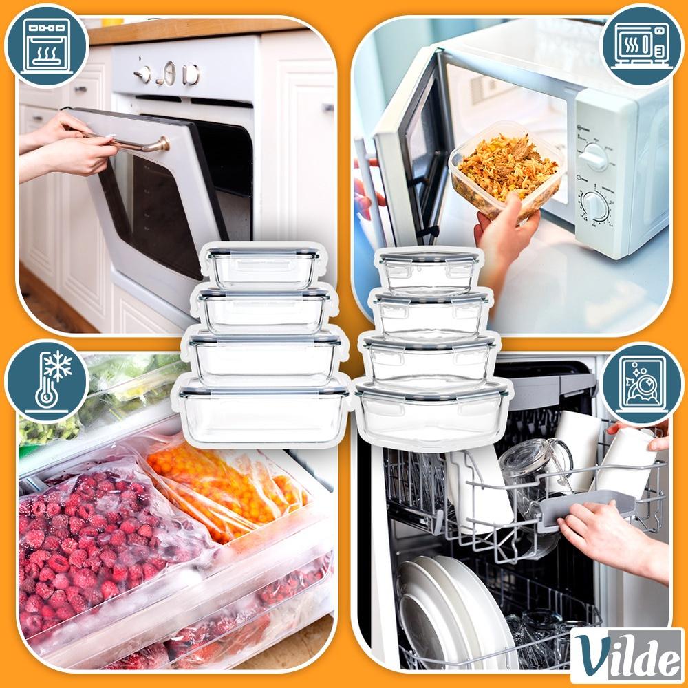 Glass Food Containers With Lid And Seal 8 Pcs.
