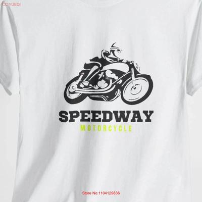 Speedway Motorcycle Heavy Cotton T Shirt Biker Motorbike For Lover Casual Wear Road Trip Apparel Vintage Soft Unisex