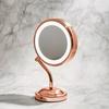 BaByliss Espejo de Tocador Iluminado con LED Magnificador Oro Rosa Be4srgk