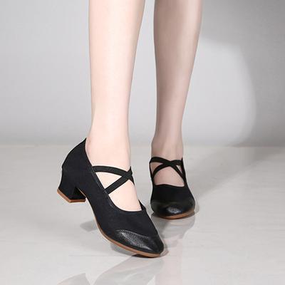 Low Pumps For Women Foreign Trade New Soft Sole Solid Color Head Leather Crossbinding Leather Booties For Women Low Heel