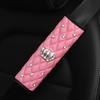 A Skin Feeling PU Sheepskin Embroidered Crown Diamond Artificial Stone Car Shoulder Guard Seat Belt Automotive Supplies