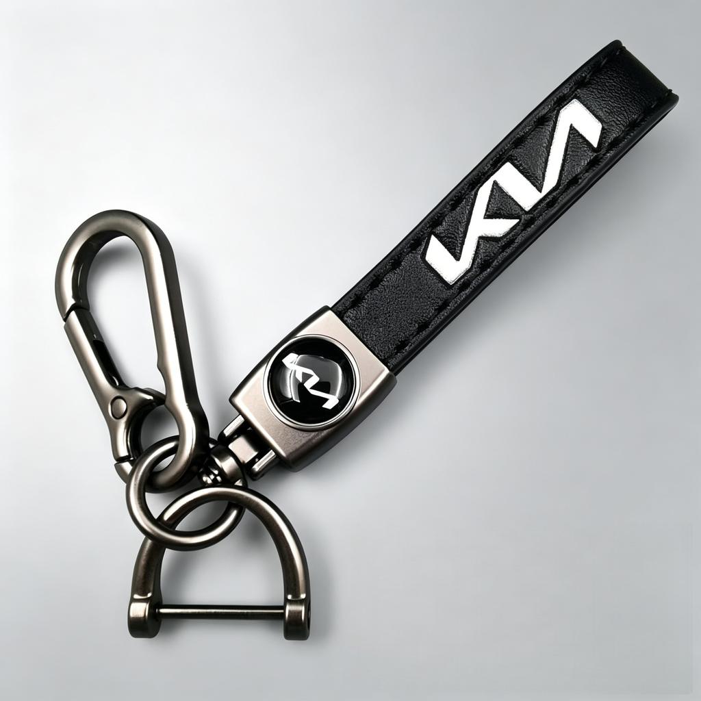 ZBAX1 Men Womens Luxury Leather Keychain Retro Keychain with Car Logo for Kia Rio Soul Seltos Forte K5 K3 Niro Sorento Stinger Sportag