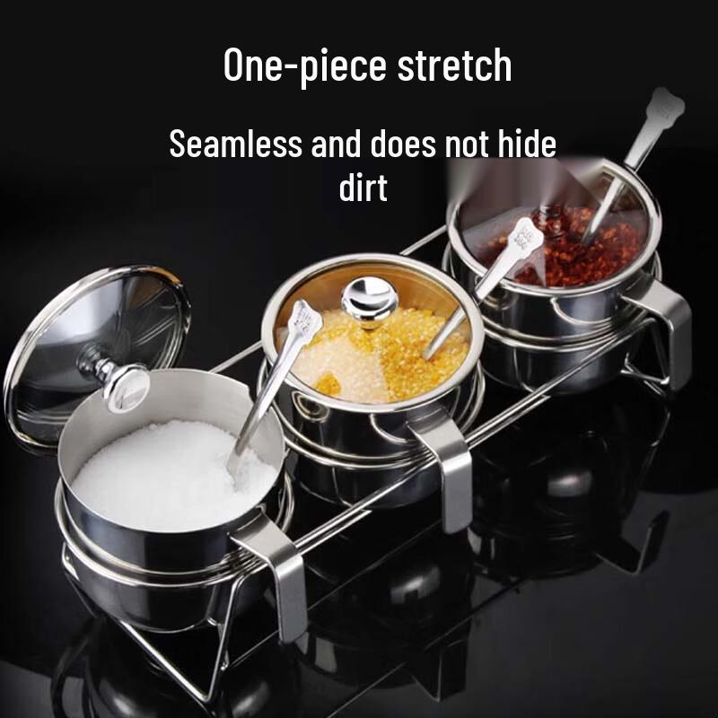 Modern Stainless Steel Spice Jar Set with Rack