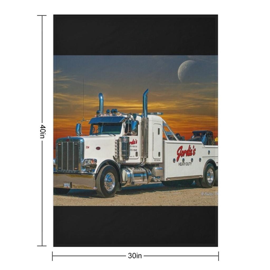 Tow Truck Throw Blanket Furry Vintage Weighted Decorative Sofa Blankets