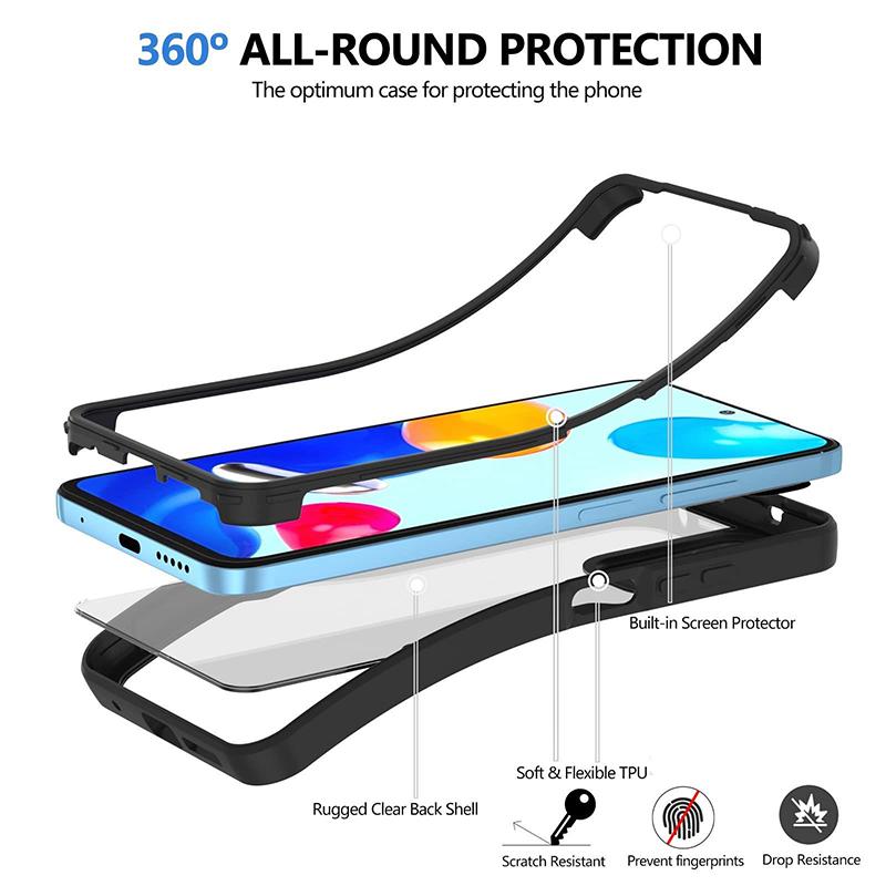 Clear Full Body 360 Protector Case For Samsung Galaxy S23 Ultra S22 S21 Plus A04s A53 Xiaomi Remid Note 11 iPhone 14 13 12 Pro Max Soft Silicone Cover