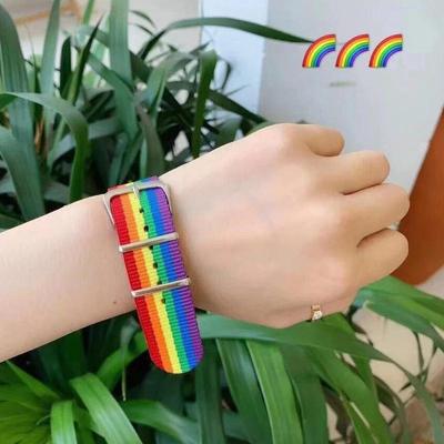 1pcs Fashion Rainbow Leather Woven Bracelet For Lesbians Gays Bisexuals Adjustable LGBT Charm Bracelet Pride Friendship Jewelry Gifts