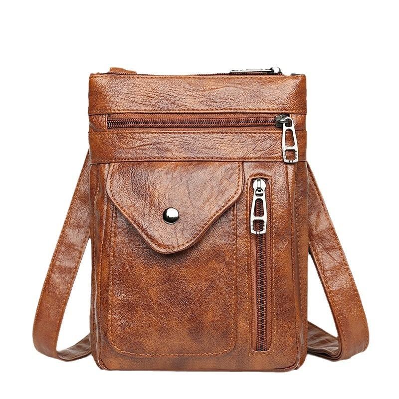 Dame Crossbody-veske Ny tekstur Skulderveske Telefonveske Mykt skinn Chic Euroamerikansk stil Moden mote Vintage Liten veske