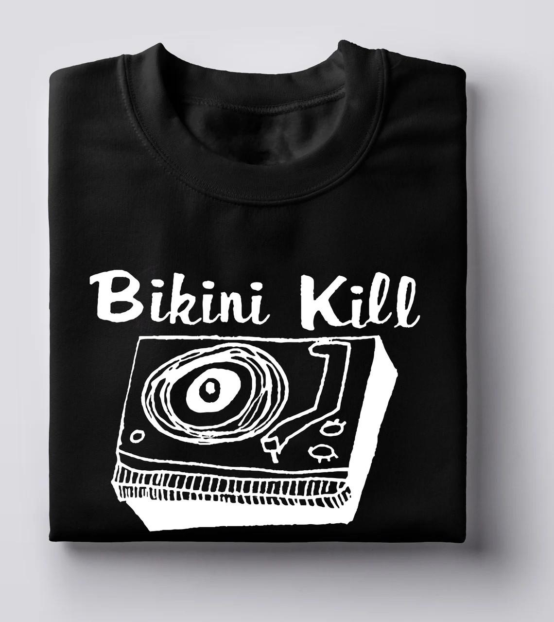 Vtg Bikini Kill Band Heavy Cotton Black Full Size Unisex Shirt MC880 L