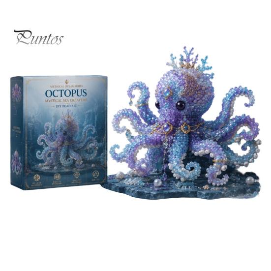 DIY Bead Kit Mythical Ocean for Beginners, 3D Beaded Animal Making with Instructions, Crystal Unique Sea Designs Beads and Pattern Guide, Underwater