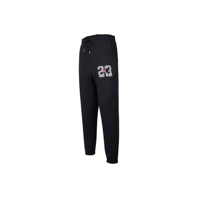 23 Fleece-Lined Letter Print Sweatpants Men Bottoms Black DJ0192-010