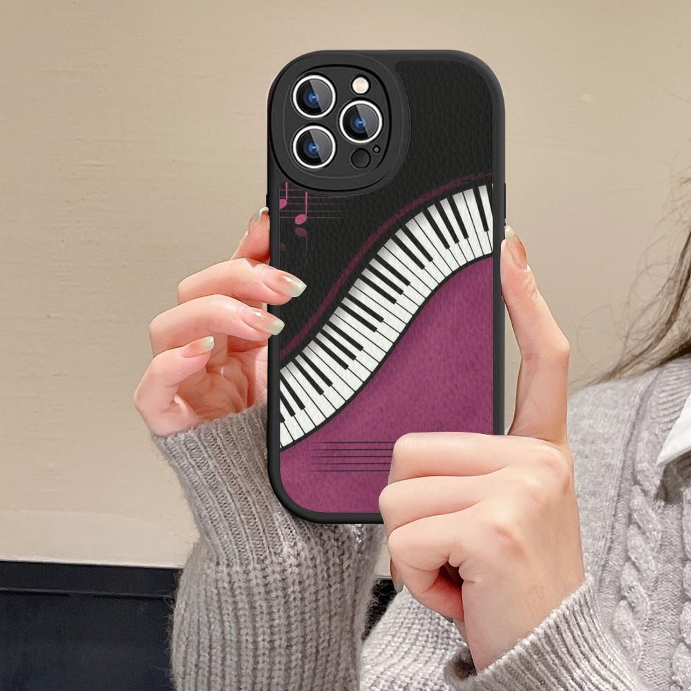 Piano Keys Is Simple Retro Phone Case Hard Leather For IPhone 16 15 14 13 12 Mini 11 14 Pro Max Xs X Xr 7 8