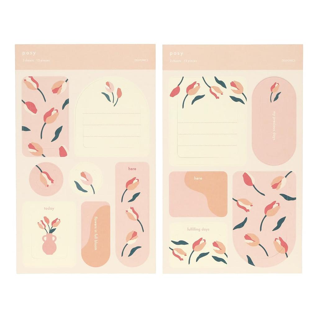 Of Posy Bookmark Paper Bookmark Pink [Delfonics] [Set 2] (Light & Mint)