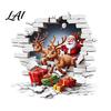 Funny Gift for Christmas Santa Claus Toilet Sticker Elk And Box Print 3D Waterproof PVC Wall Clings Decal Removable Sticker Bathroom Stickers